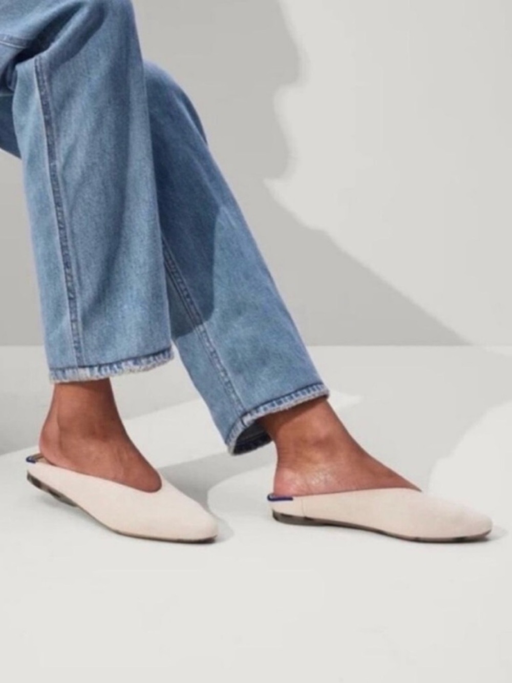 Rothy’s Women's Almond Toe Mules in Vanilla Bean